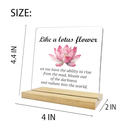 Lotus Flowers Gifts for Women,Like A Latus Flower Acrylic Sign,Inspirational Plaque for Yoga Meditation Room - color: Lotus
