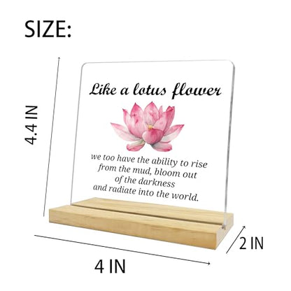 Lotus Flowers Gifts for Women,Like A Latus Flower Acrylic Sign,Inspirational Plaque for Yoga Meditation Room - color: Lotus