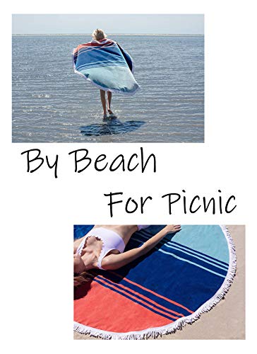 Round Beach Towel Oversized Blanket Palm Leaves Tropical Style Flamingo Print Microfiber Large Round Towel Picnic Mat Super Water Absorbent Towel 59 Inches Diameter (Tropical - Style 3) - color: Tropical - Style 3