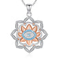 Evil Eye Necklace for Women 925 Sterling Silver, Protection Necklace with Blue Evil Eye Charm, Evil Eye/Lotus Pendant Jewelry, Birthday Christmas Gifts for Her - style: Lotus Evil Eye 02
