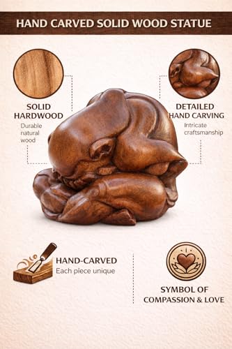 Weeping Buddha Yogi Meditation Wood Statue - OMA Brand