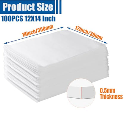 100 Pack Foam Pouches, Cushion Foam Wrap Pouches for Moving and Storing, 12"x14" Foam Wrap Pouches Protect Fragile Items, Protect Mug, Glasses, China, and Dishes, Packing Supplies - size: 12"X 14" 100PCS