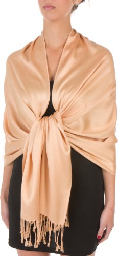 Sakkas 78" X 28" Rayon from Bamboo Soft Solid Pashmina Feel Shawl/Wrap/Stole - color: Camel