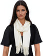 Ocomfly 100% Pashmina Scarf for Women - Premium Womens Scarves - Gift Boxed - Shawls or Wraps - Ultra Soft and Warm - color: Creamy White