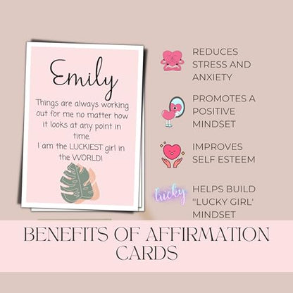 Dear Self Personalized Affirmation Cards for Women | Daily Affirmation cards | Mindfulness and Meditation cards | Positive Affirmations Gifts For Women | 20 Card Deck with Wood Stand