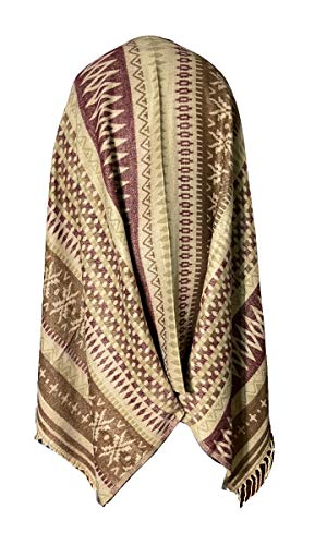 Highwaypay.net Tibetan Meditation Shawl 100% Yak Wool Handloom Thickened Geometric Open Shawl Cloak Scarf Keeping Warm in Autumn 0203 BHO NYC