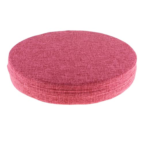 6cm Portable Round Yoga Meditation Cushion - Weight Breathable Linen, Perfect for Home and Outdoor Exercise - Watermelon Red