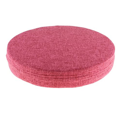 6cm Portable Round Yoga Meditation Cushion - Weight Breathable Linen, Perfect for Home and Outdoor Exercise - Watermelon Red