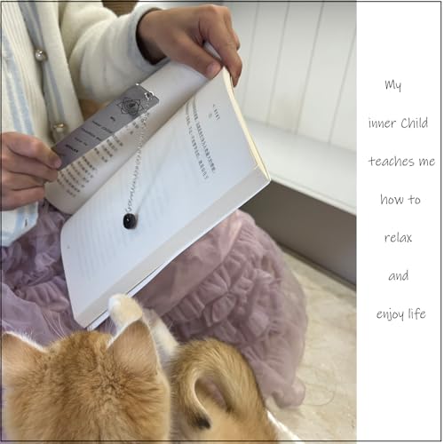 Stainless Steel Bookmark with a Crystal Pendant and Inspirational Text (Chakra 2) - color: Chakra 2
