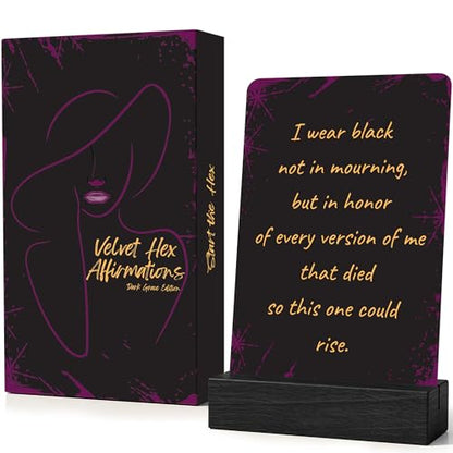 Badass Affirmation Cards for Women — 52 Daily Affirmations Card Deck with a Stand | for Self-Care And Gifts For Women Who've Outgrown Toxic Positivity