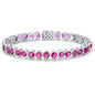 Birthstone Bracelets for Women, Sterling Silver 7 Inch Infinity Tennis Bracelet, Wedding Anniversary Birthday Jewelry Gifts for Women Wife Girlfriend Mom Her - color: 07-Jul-Ruby