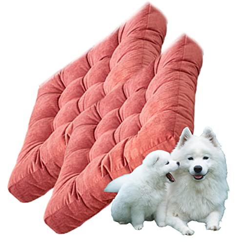 Square Meditation Pillow for Seating on Floor,Solid Thicken Futon Pillow Seat Floor Cushion for Yoga Corduroy Chair Pad (Red 55cm/22in(Set of 2)) - color: Red, size: 55cm/22in(Set of 2)