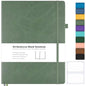 Blank Notebook, Hardcover Sketch Book, 8.5" x 11" Large Blank Journal, No Bleed Thick Paper Sketchbook for Drawing, Unlined Notebook Journal for Women Men, A4 Leather Sketchbook, Lay Flat, Light Green - color: Light Green