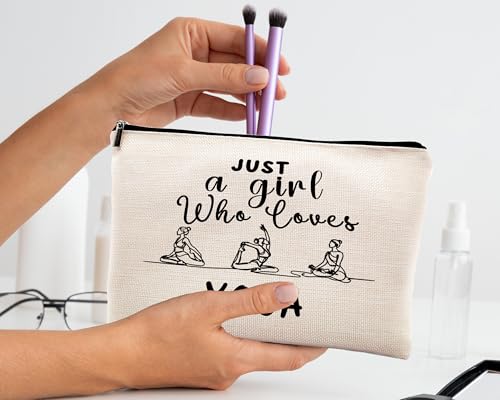 kdqua Yoga Gifts Makeup Bag, Gifts for Yoga Teachers Women, Meditation Gift Cosmetic Bags Zipper Pouch Travel Organizer Toiletry Bag