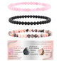 4mm 6mm 8mm Healing Crystal Bracelets for Women Men Natural Stone Beaded Stretch Bracelet Handmade Gemstone Reiki Spiritual Jewelry Gifts - color: Rose Quartz+Lava+Pink Zebra-Stress Relief, size: 4mm