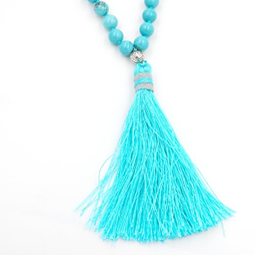 mala Beads Necklace for Women Man, mala Bracelet, Prayer Beads Necklace - color: green turquoise