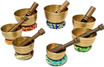 SBN Chakra Healing Tibetan Bronze Singing Bowl 7 Sets of Meditation Bowls from Nepal