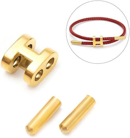 OSIRIDEH2 Bracelet with Adjustable Design Polished H Shape Buckle, Bracelets for Women, 18k Gold-plated Buckle Design Titanium Steel Wire Rope Women's Gift Jewelry - color: Red Gold