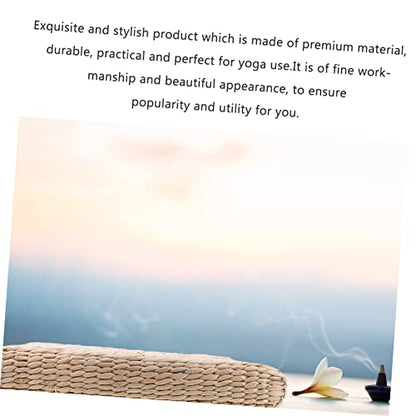 Ciieeo 1pc Handmade Straw Woven Cushion for Yoga Meditation Square Tatami Floor Mat Diameter Thick for Indoor Use and Creative