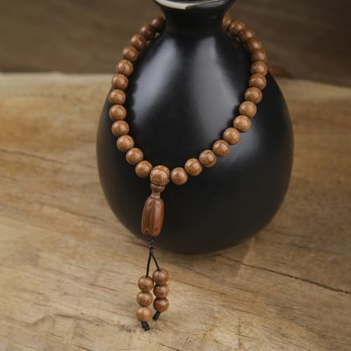 FAZOVIN 108 Beads 10 mm Mala Beads Bracelet for Men, Wutai Mountain Natural Wood Meditation Prayer Necklace