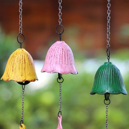 1PCS Creative Cast Iron Wind Chime Hanging Decoration, Metal Retro Hanging Leaf Bell for Outdoor Garden Bell Patio Balcony