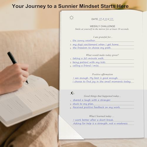 Gratitude Journal for Women - Quick Guided Daily Prompts with Positive Affirmations, Mindfulness Exercises for Happiness, Reflection & Wellness Self Care (5-Minute Routine)