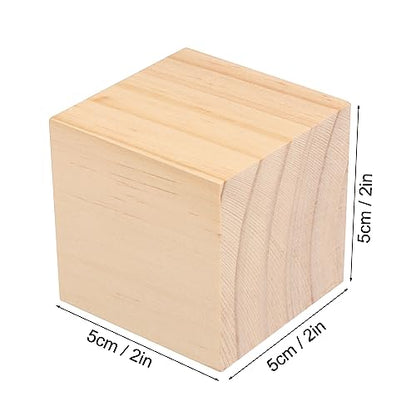 50 Packs Wooden Blocks for Crafts, 2 Inch Pine Wood Cubes, Wooden Cubes for Paint, Stamp, Decorate, DIY Projects and Personalized Gifts,by GNIEMCKIN. - size: 50 Packs 2 Inch