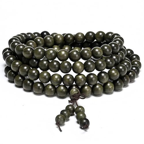 108 8mm Wooden Mala Necklace Bracelet for Men and Women, Prayer Meditation Buddhist or Wear Jewelry, for Gifts for Yourself or Friends and Family. - color: yinchengmu8mm