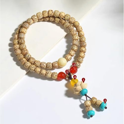 Natural Star Moon Bodhi Bracelet for Women Men Double-loop Winding Star Moon Bead Bracelet Meditatioon Healing Anxiety Relief Energy Buddha Bead Bracelets Birthday Gift - color: Bodhi 26