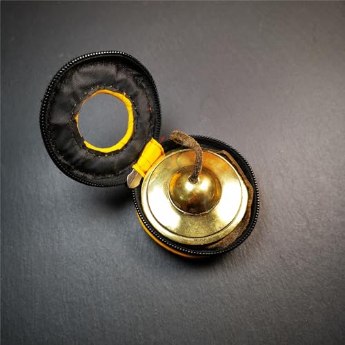 Tibetan Tingsha Bell Set - Tibetan Cymbals - for Sound Healing, Yoga, Meditation, and Mindfulness,Handmade in Nepal,Made of Brass,Plain Pattern,6.5cm/2.6 inch - color: 2-Brass-Plain-6.5cm