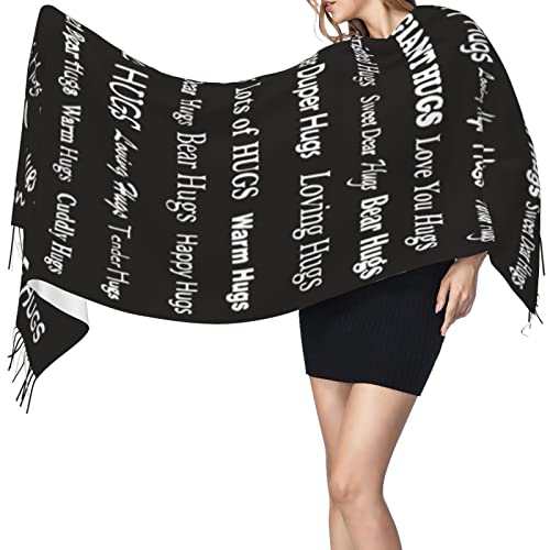 Hugs Shawl Gift For Friends And Family With Inspirational Messages Pashmina Positive Energy,Compassion,Serenity Wraps - color: Wtf02