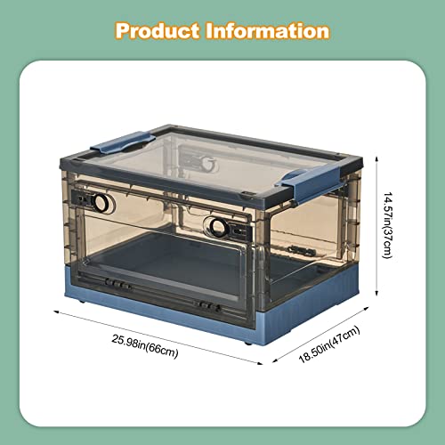 Ergocar Foldable Super Large Plastic Storage Box with Lid, Modern Style, Stackable Organiser, Wardrobe Storage, Grocery Storage, for Bedroom, Wardrobe, Office, Garage