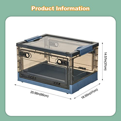 Ergocar Foldable Super Large Plastic Storage Box with Lid, Modern Style, Stackable Organiser, Wardrobe Storage, Grocery Storage, for Bedroom, Wardrobe, Office, Garage