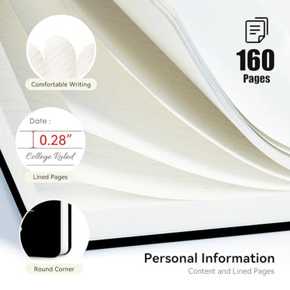 Lined Spiral Journal Notebook, A5 College Ruled Spiral Notebook for Women, Hardcover with Elegant Design for Work and Note-Taking, 5.5 * 8.25 inch, 160 Pages, Letter N - color: N