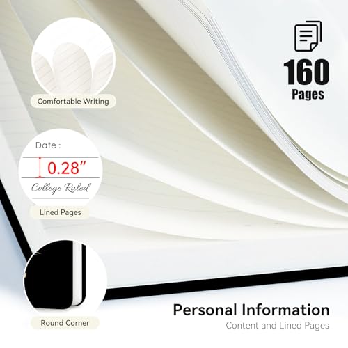 Lined Spiral Journal Notebook, A5 College Ruled Spiral Notebook for Women, Hardcover with Elegant Design for Work and Note-Taking, 5.5 * 8.25 inch, 160 Pages, Letter B - color: B