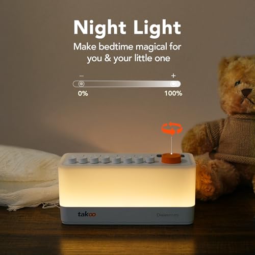 TAKOO 3-in-1 Sleep Sound Machine/Portable Bluetooth Speaker/12 Colors Night Light, Mixable 8 Nature Sounds & White Noise Machine, Sleep Timer for Sleep Aid