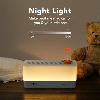 TAKOO 3-in-1 Sleep Sound Machine/Portable Bluetooth Speaker/12 Colors Night Light, Mixable 8 Nature Sounds & White Noise Machine, Sleep Timer for Sleep Aid