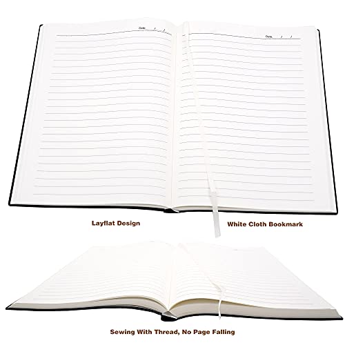 Large Thick Journal Notebook,Lined Papers,A4 8.4x11.4 inches,416 Pages,Soft Faux Leather Cover (Black,Ruled) - color: Black,Ruled, 416Pages