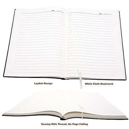 Large Thick Journal Notebook,Lined Papers,A4 8.4x11.4 inches,416 Pages,Soft Faux Leather Cover (Black,Ruled) - color: Black,Ruled, 416Pages