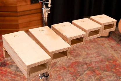 Meinl Percussion Wood Temple Blocks with Mount, Five Pitches from Low to High, 100% Baltic Birch, 2-Year Warranty (TMWTB)
