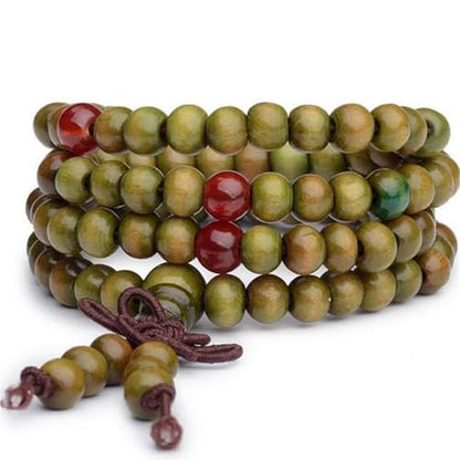 1PCS 6MM Bead Bracelets for Men and Women Unisex Mala Bracelet Beaded Tibetan Prayer Buddha Bead for Meditation - color: Green