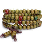 1PCS 6MM Bead Bracelets for Men and Women Unisex Mala Bracelet Beaded Tibetan Prayer Buddha Bead for Meditation - color: Green