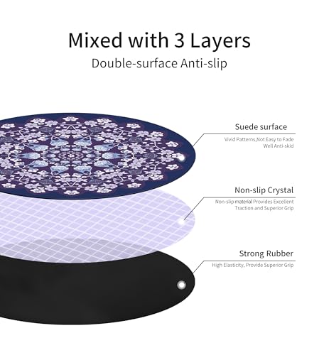 Round Meditation Pilates Yoga Mat Luxury Suede Large Yoga Mat Natural Rubber Non-Slip Base is ery Suitable for Meditation, Stretching, Yoga Environmental Protection, Fitness Exercise, Home and Outdoor. 140CM Diameter - color: Black