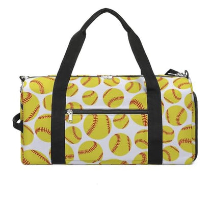 Softball Yellow Large Capacity Portable Fitness Bag, Easy to Carry - color: softball yellow