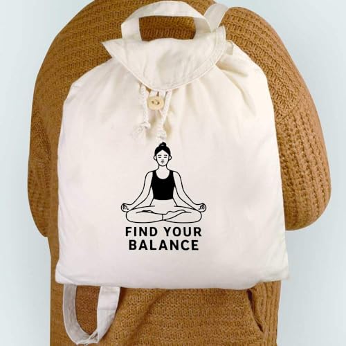 Azeeda 'Yoga Balance Meditation' Canvas Rucksack/Backpack (RK00040672)