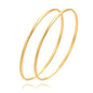 POTESSA 18K Gold Plated Cuff Bracelets Adjustable Dainty Bangle Handemade Jewelry for Women - style: Thin Round