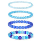 4pcs Beaded Bracelets for Women,Natural Healing Crystal Gemstones Bracelet,Anxiety Stress Relief Bracelet Handmade purple Jewelry Gifts for Women - color: Light blue cat eyes&Blue cat eyes&Dark blue cat eyes