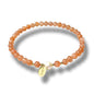4mm Natural Gemstone Beads Stretch Bracelet for Women, With Freshwater Pearls, Energy Gem Birthday Gift for Her 7.2” - color: Sunstone
