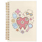 WUCHJ Dental Gifts Notebook,Yellow Dental Hygienist Assistant Journal, Retro Pink Floral Tooth Spiral Notebook Journal for Note Taking, Dentist Office Supplies, 5.5x8.3 Inch - color: yellow tooth heart