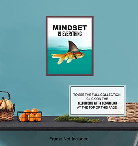 Motivational Wall Art Posters for Home, Office - Mindset is Everything - LARGE 11X14 - Inspirational Gifts for Men, Students - Entrepreneur Wall Art Decor - Uplifting Self-Improvement Positive Quotes - size: 11"L x 14"W, style: Unframed